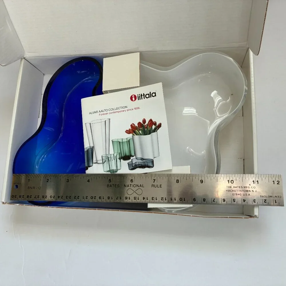 iittala Alvar Aalto Collection Glass Bowls - Set of 2 - NEW - Picture 6 of 8